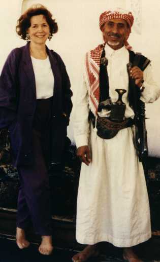Laurence Déonna et un chef de tribu au Yemen